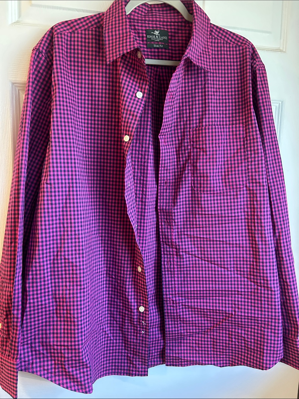 Men's Purple Gingham Button-Down Shirt